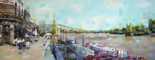 SOLD Afternoon sun Hammersmith Bridge  - Click For More