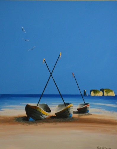 Three Boats and Old Harry Rock - Click For More